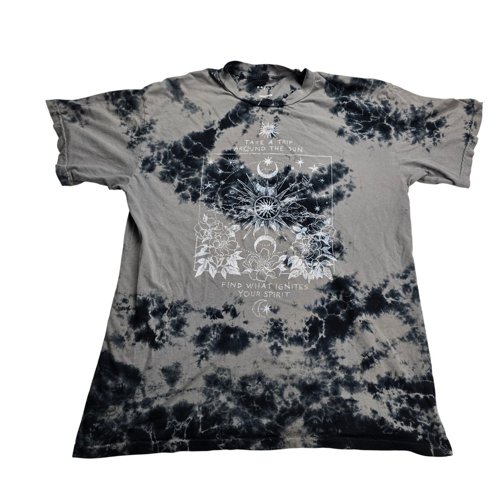 PS / LA Graphic T-Shirt OS Grey Black Tie Dye Celestial Sun Moon